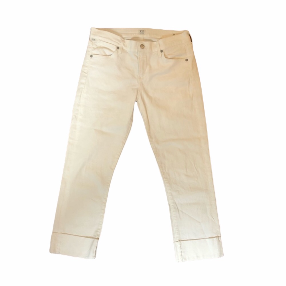 COH Cropped White Jeans